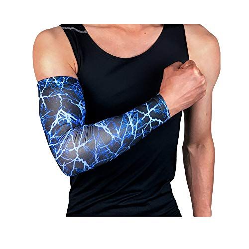 BaronHong Unisex Camo UV-bescherming mouwen outdoor sport compressie sleeve (blauw, XL)