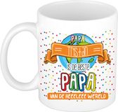 Bellatio Decorations Naam mok papa Tristan - wit - de beste - keramiek - 300 ml - Vaderdag - cadeau