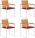 vidaXL Tuinstoelen 4 st met kussens massief acaciahout