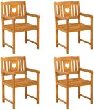 vidaXL Tuinstoelen - 4 st - Naturel - Massief - Acacia - Hout