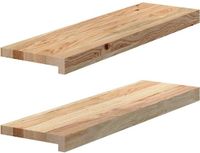vidaXL - Rebords de fenêtre - 2 pièces - non traité - 70x20x2 cm - chêne massif