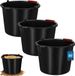 KOTARBAU® 3 Stuks - Bouwemme 12 L - Mortelemmer van Kunststof - Cementemmer - Emmer met Uitgiettuit en Handgreep - Emmer voor Bouwplaats - Zwart