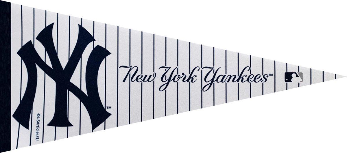 USArticlesEU - New York Yankees Pennant - 31 x 72 cm - Wit/Donkerblauw gestreept