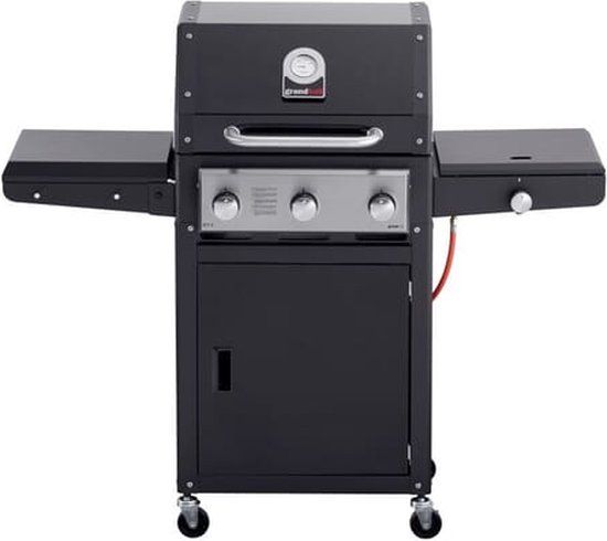 Grandhall Xenon 3 Gasbarbecue - Zwart - Met Zijbrander
