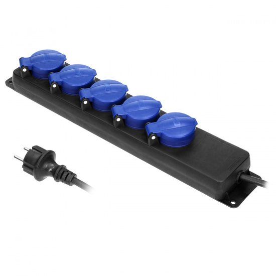 Orno Heavy-duty stekkerdoos voor buiten - 5-voudig - IP44 - 5 meter