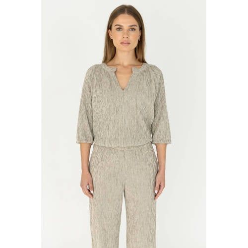 Moscow Moscow gestreepte blousetop zwart