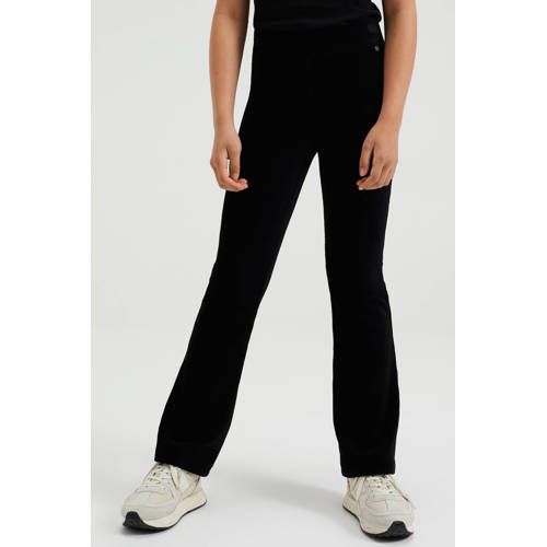 WE Fashion velours flared broek zwart
