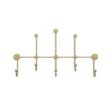 CALICOSY - Kapstok voor aan de muur met 8 haken in goudkleurig metaal H45 cm – IYON