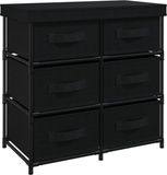 vidaXL Opbergkast met 6 lades 55x29x55 cm staal zwart