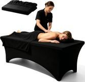 oCreon Tafelkleed: 183 x 76 x 76 cm. Elastisch rechthoekig tafelkleed, stretchhoes voor massagebank, geschikt voor spa, schoonheidssalon en feesten, banketten en bruiloften