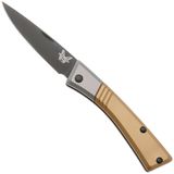 Benchmade Successor 315BK-01, Black Cerakote M390, Burnt Brass, Ash Gray, Aluminium, zakmes