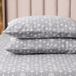 Elegant Comfort 100% Turks katoenen flanellen beddengoed set, superzachte flanellen lakens met diepe hoeken, 4-delige set voor kerst, feestthema, sneeuwvlok grijs