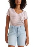 Levi's Perfect Vneck - Cool Stripe Chalk Pi - XS