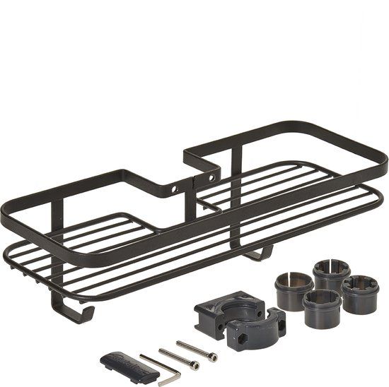 Metaltex Origin Lava Doucherek - Mat Zwart - 29x11x9 cm - Ophangen Zonder Boren