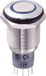 TRU COMPONENTS 701895 LAS2GQF-11E/B/12V/S/P Vandalismebestendige druktoets 250 V/AC 3 A 1x aan/(aan) Moment Blauw 1 stuk(s) RVS