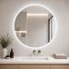 SensaHome - Miroir mural LED tactile rond - Miroir de salle de bain sans cadre avec éclairage LED - Miroir mural - Dimmable - Blanc froid - 80CM