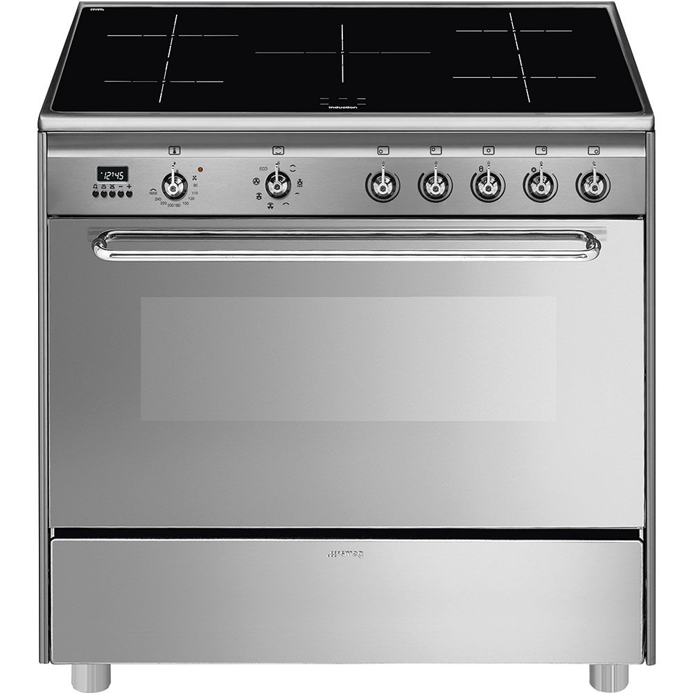 Smeg Master SCD90IMX9-1 - Vrijstaand fornuis - Inductie - Zwart/RVS - 90cm