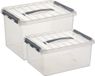 Sunware Opberg boxen set 4x stuks - Kunststof - Transparant - 15 en 22 Liter