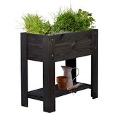 dobar 58287FSCe Urban 58287FSCe - stijlvol verhoogd groentebed met plantenfolie - antracietkleurige plantenbak voor balkon/tuin/terras