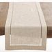 SARO LIFESTYLE Poly- en linnenmix, zoomgestikte tafelloper met zoomstikrand, natuurlijk, 45,7 x 274,3 cm