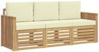 vidaXL Sofa-Set 3-delig Wit en Crèmekleurig Polyester