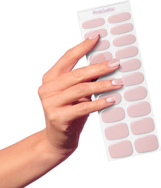 Pink Gellac UV Nagelstickers - Gellak Stickers 0044 Jelly Nude - Nail Art Gel Stickers voor Nagels - 20 stuks in 10 maten