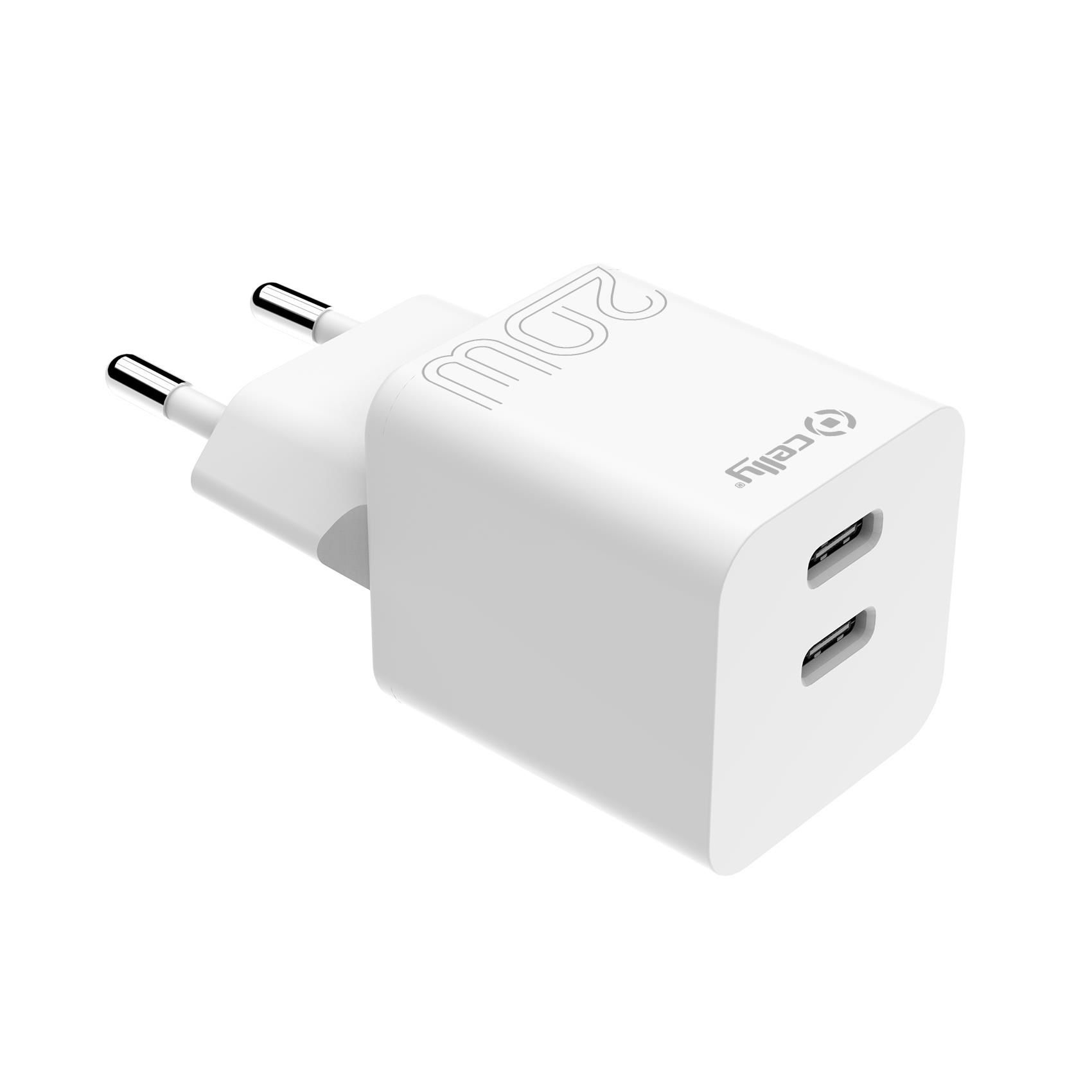 Celly TC2USBC20W - 2 USB-C-wandoplader 20W