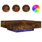 VidaXL Salontafel met LED-verlichting, gerookt eikenhout, 100x100x31 cm