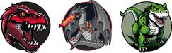 Schneiders Patches 3-teilig Dino Dragons zwart