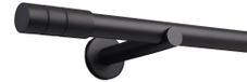 Deco-Raum rail de rideau sur mesure, style noir mat, embout cylindre, 25 mm – 60 cm