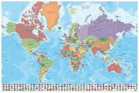 Grupo Your Decoration B.V. Poster Map World - Physical Politic - Italiaans - 91,5x61cm