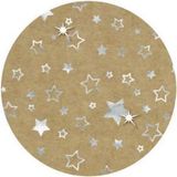 URSUS 62264605F designkarton Kerstmis, 25 vellen kraftkarton 250 g/m² DIN A4, eenzijdig veredeld met zilveren sterren, kleurrijk