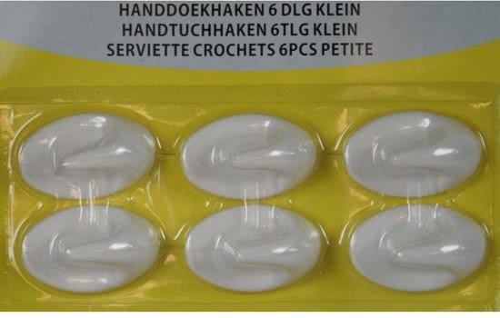 Benson Handdoekhaken - Handdoekhouder - Handdoekhaak - Wit - Ovaal - 6 Stuks