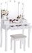 Merkloos / Sans marque Toilettafel - Kaptafel Met Spiegel - Make Up Tafel - Wit