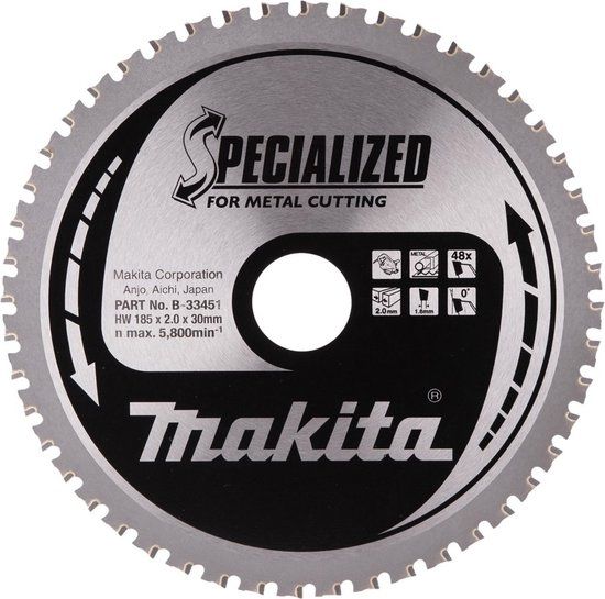 Makita Zaagblad Metaal 185X30X2,0 48T 0G - B-33451