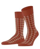 FALKE Modern Tailor modieus geruit duurzaam katoen sokken heren orange - maat 43-46