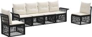 vidaXL - Banc de jardin - Set - 6 - pièces - Noir - poly - rotin