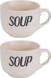 Cosy & Trendy Soepbekers - 2x stuks - Creme wit - 11 cm - 510 ml - soepkom
