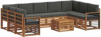 vidaXL Bank loungeset 9 zitplaatsen Acacia hout Natuurlijk en antraciet