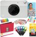 KODAK Printomatic Instant Camera (grijs) kunstpakket + zinkpapier (20 vellen) + 8 x 8 stoffen verzamelalbum + 12 dubbele puntmarkers + 100 stickers + 6 scharen + Washi tape
