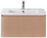 BES LED Frozen 3D Badmeubelset 80 cm - Greeplijst in Kleur - Peach - Keramische Wastafel Wit 1 Kraangat