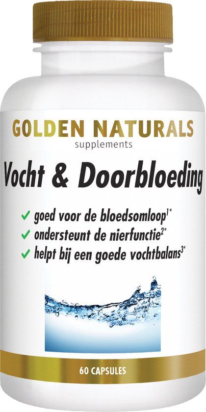 Golden Naturals Vocht & Doorbloeding - 60 Veganistische Capsules