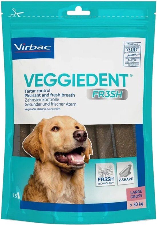 Virbac Veggiedent Kauwstrips L - 15 stuks - Honden vanaf 30 kg