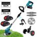 Tondeuse électrique sans fil - 7800 tours par minute - Pliable - Réglable en hauteur (100–135 cm) - Batterie incluse - Bleu