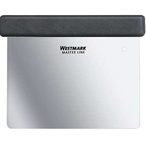 Westmark Professionele deegschraper/spatel, met handvat, lemmet: 8 x 12 cm, roestvrij staal/kunststof, Master Line, zwart/zilver, 30802270