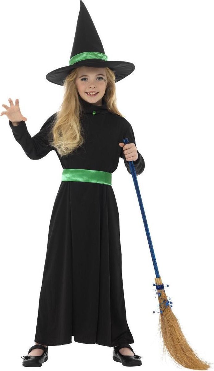 Smiffys Halloween! Baas heks kostuum, zwart, met jurk en hoed