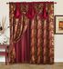 Golden Rugs Jana Collection Jana Luxe raamgordijn met valanza en achterkant voor slaapkamer, woonkamer en eetkamer, bordeauxrood, 280 x 213 cm