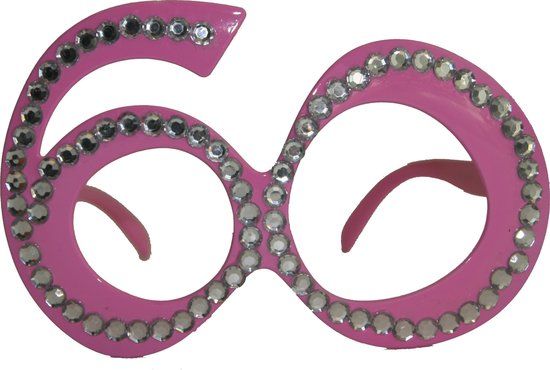 Folat 60 Jaar Bril Dames Roze - Verjaardag - Kunststof