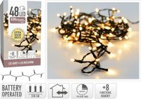 Merkloos Kerstverlichting LED lichtketting op batterijen 48 lampjes 4m, extra warm wit