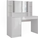 Vicco Kaptafel Sherry, Wit/Wit Hoogglans, 119.8 cm avec miroir